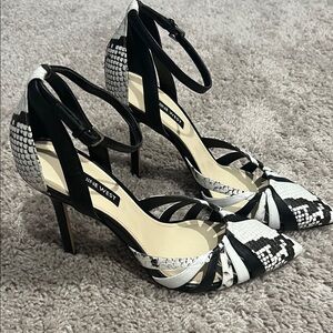 Nine West Black and White Patterned Heels